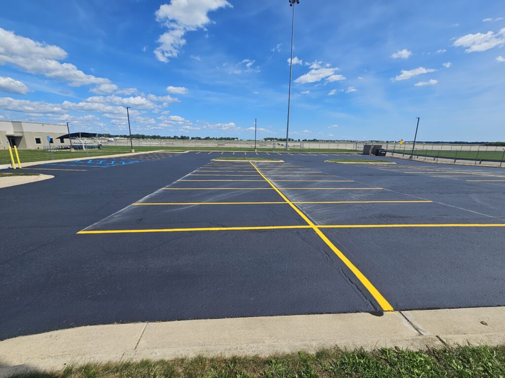 striped parking lot